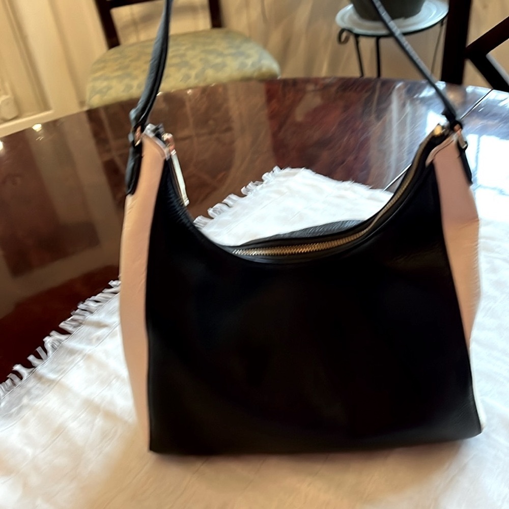 Talbots black and white hobo purse